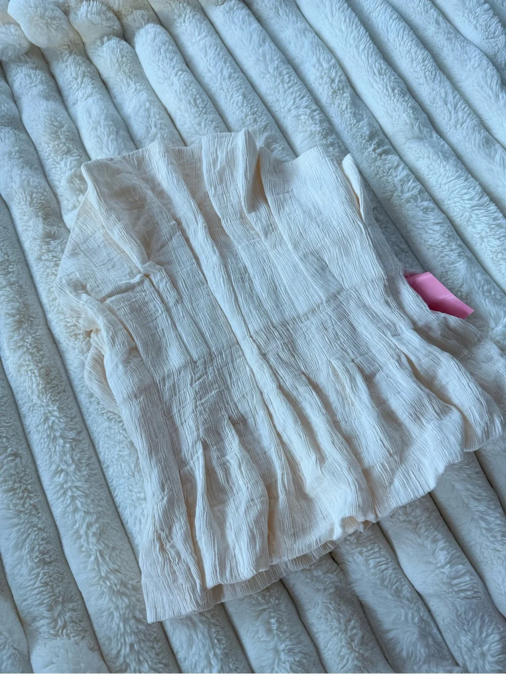 English Factory Cream One-Shoulder Shell Ruffled Top - Picture 3 of 4